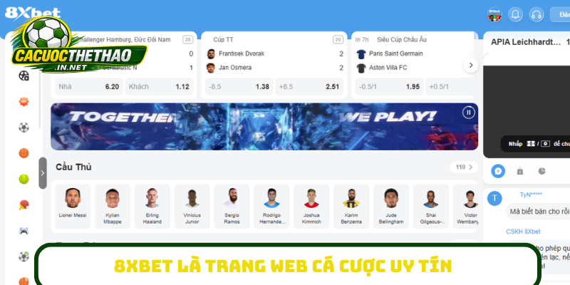 8xbet là trang web cá cược uy tín
