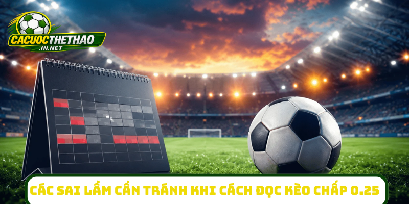 Các sai lầm cần tránh khi cách đọc kèo chấp 0.25